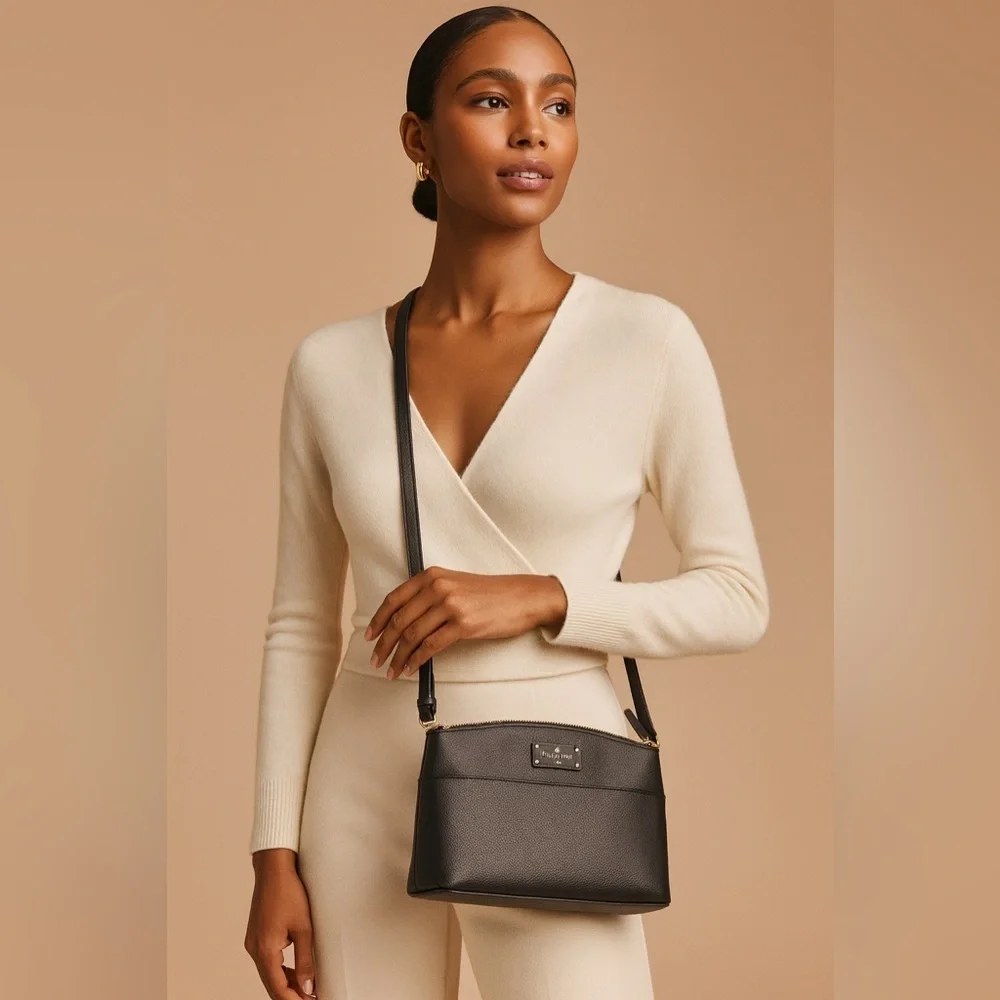 Kate Spade New York Pebbled Leather Crossbody – Black | Luxury & Timeless